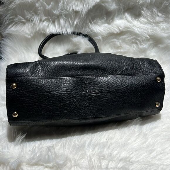 MICHAEL KORS Tumbled Black Leather Crossbody Satchel Gold Hardware B92 - Picture 9 of 16